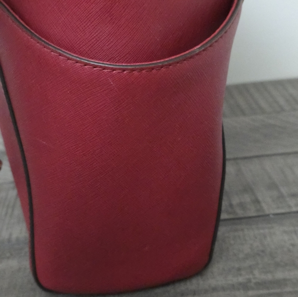 Michael Kors Purse jet set travel large chain tote shoulder bag red MK - Picture 5 of 13